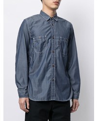 Chemise à manches longues bleu marine Junya Watanabe