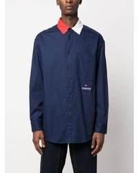 Chemise à manches longues bleu marine Tommy Hilfiger