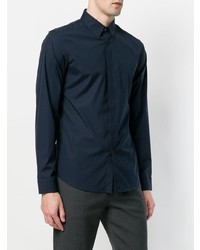 Chemise à manches longues bleu marine Jil Sander