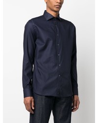 Chemise à manches longues bleu marine Canali