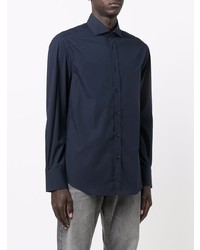 Chemise à manches longues bleu marine Brunello Cucinelli