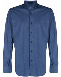 Chemise à manches longues bleu marine Deperlu