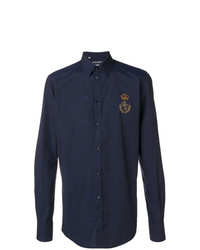 Chemise à manches longues bleu marine Dolce & Gabbana