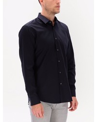 Chemise à manches longues bleu marine BOSS