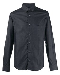 Chemise à manches longues bleu marine Emporio Armani