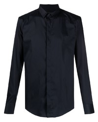 Chemise à manches longues bleu marine Emporio Armani