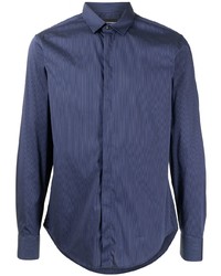 Chemise à manches longues bleu marine Emporio Armani