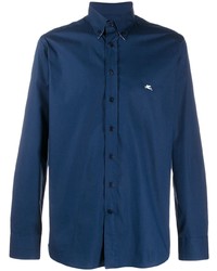 Chemise à manches longues bleu marine Etro