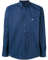 Chemise à manches longues bleu marine Etro