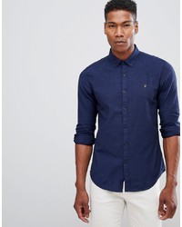 Chemise à manches longues bleu marine Farah