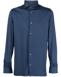 Chemise à manches longues bleu marine Fedeli