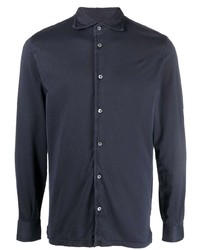 Chemise à manches longues bleu marine Fedeli