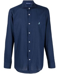 Chemise à manches longues bleu marine Fedeli