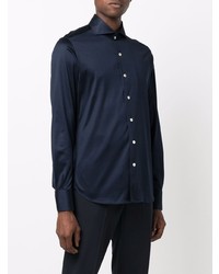 Chemise à manches longues bleu marine Canali