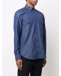 Chemise à manches longues bleu marine Paul Smith