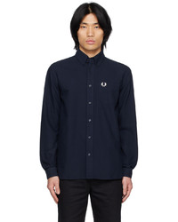 Chemise à manches longues bleu marine Fred Perry