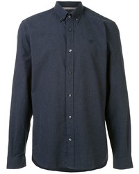 Chemise à manches longues bleu marine Gieves & Hawkes