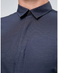 Chemise à manches longues bleu marine Jack and Jones