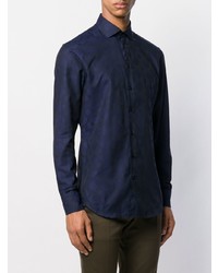 Chemise à manches longues bleu marine Etro