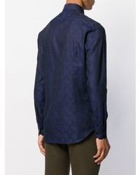 Chemise à manches longues bleu marine Etro