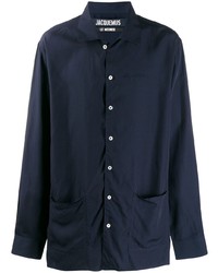 Chemise à manches longues bleu marine Jacquemus