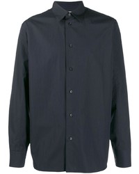 Chemise à manches longues bleu marine Jil Sander