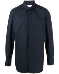 Chemise à manches longues bleu marine Jil Sander