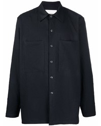 Chemise à manches longues bleu marine Jil Sander