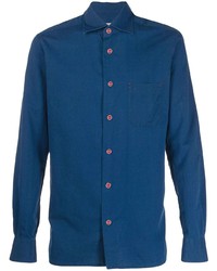 Chemise à manches longues bleu marine Kiton