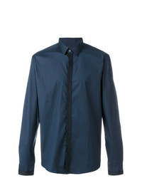 Chemise à manches longues bleu marine Les Hommes