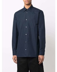 Chemise à manches longues bleu marine Alexander McQueen