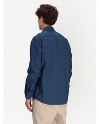 Chemise à manches longues bleu marine BOSS