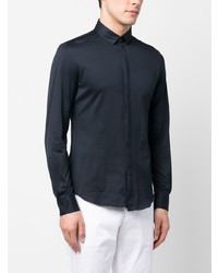 Chemise à manches longues bleu marine Emporio Armani