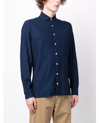 Chemise à manches longues bleu marine Hackett