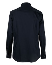 Chemise à manches longues bleu marine Corneliani