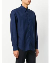 Chemise à manches longues bleu marine Maison Margiela