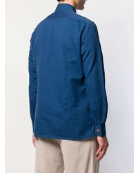 Chemise à manches longues bleu marine Kiton