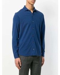 Chemise à manches longues bleu marine Drumohr