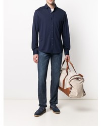 Chemise à manches longues bleu marine Brunello Cucinelli