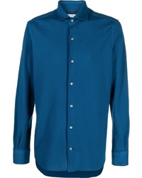Chemise à manches longues bleu marine Loro Piana