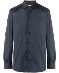 Chemise à manches longues bleu marine Mazzarelli