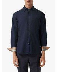 Chemise à manches longues bleu marine Burberry