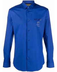 Chemise à manches longues bleu marine Moschino