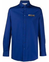 Chemise à manches longues bleu marine Moschino