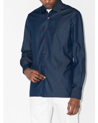 Chemise à manches longues bleu marine Kiton