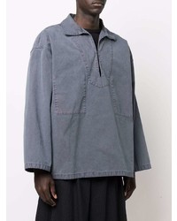 Chemise à manches longues bleu marine Maison Margiela