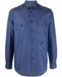 Chemise à manches longues bleu marine Paul Smith