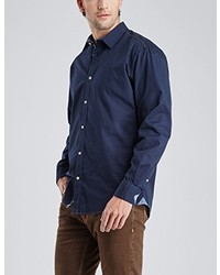 Chemise à manches longues bleu marine Pioneer