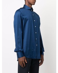 Chemise à manches longues bleu marine Canali