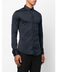 Chemise à manches longues bleu marine Emporio Armani